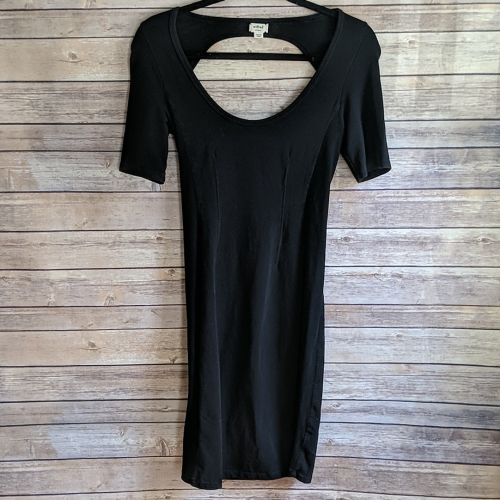 Aritzia Wilfred Little Black Dress w Back Cut Out
